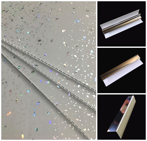 Grey sparkle wall panels - wall,
