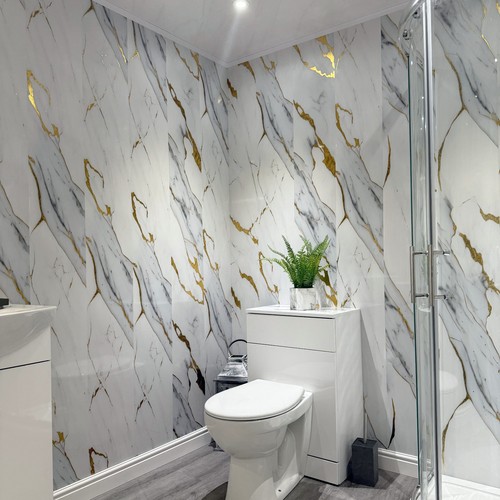 Gold white marble 8mm - gold,