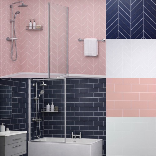 Tile effect shower wall panels - shower,
